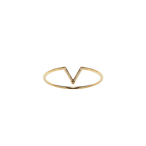 14k gold matahari minimalist stacking ring