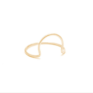 14k solid gold arc ring