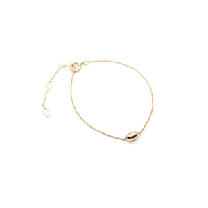 The Straits Finery minimalist bracelet in 14k solid gold with gold bead
