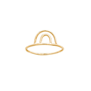 14k solid gold double arc ring
