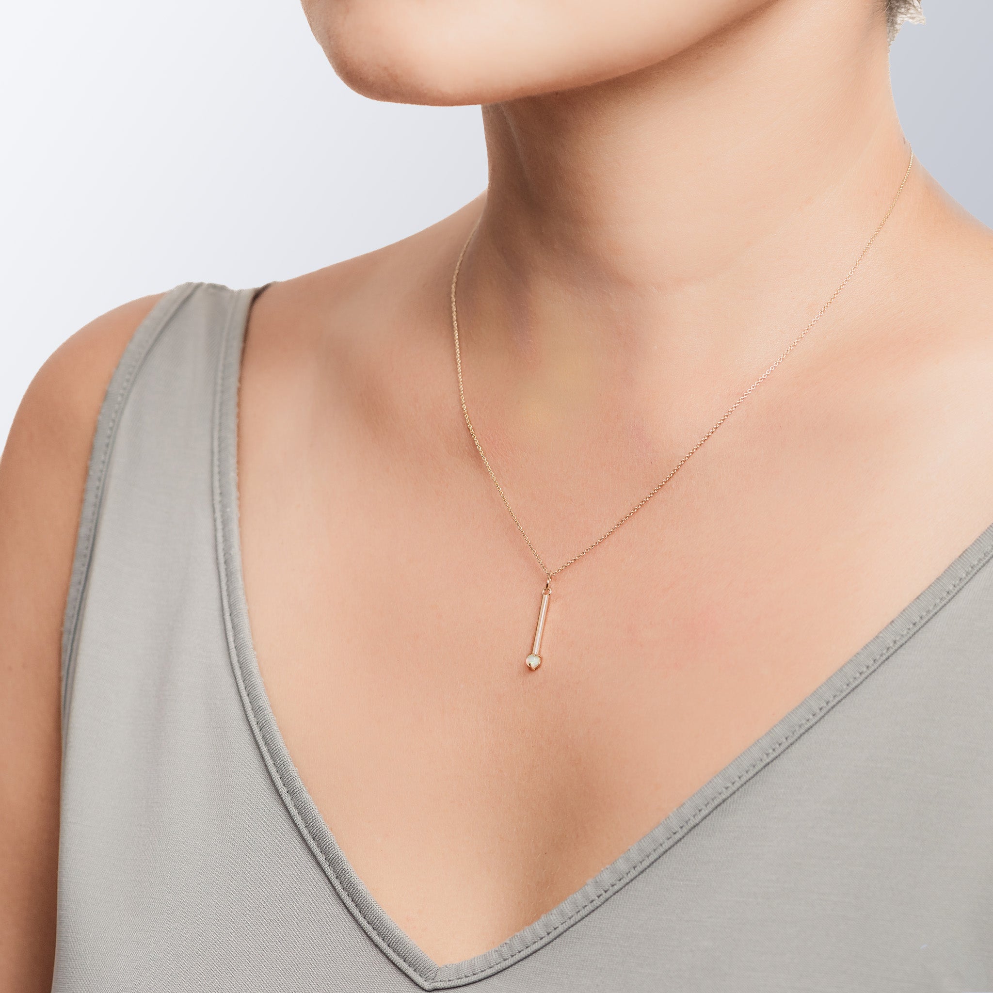 14k Gold & Opal Clove Charm