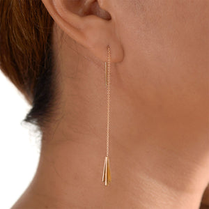 Sleeper art deco earrings in 14k solid gold. minimalist fine jewelry