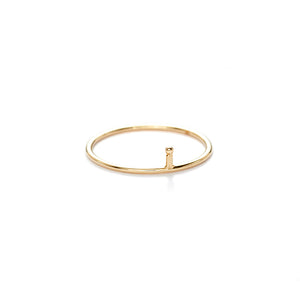 14k gold droplet minimalist ring