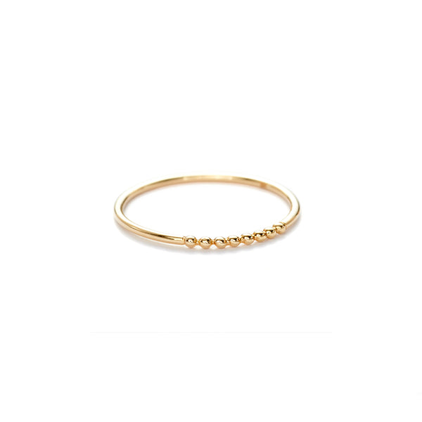 14k gold Rain stacking ring band