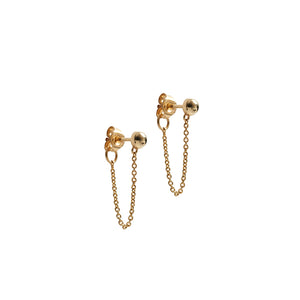 14k gold droplet chain earrings