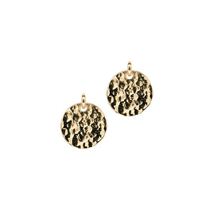 14k gold matahari hammered disc earrings