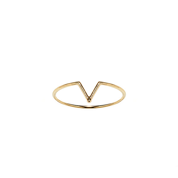 14k gold matahari minimalist stacking ring