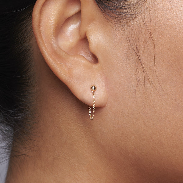 14k gold droplet chain earrings