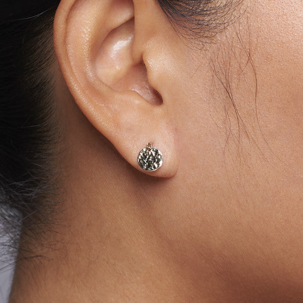 14k gold matahari hammered disc earrings