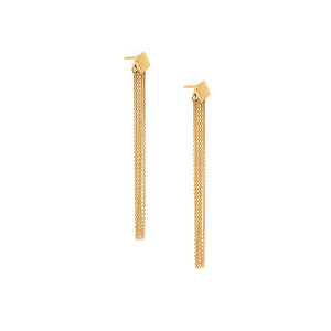 fine jewellery. minimalist statement chain earrings with ear jacket