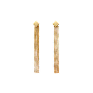 fine jewellery. minimalist statement chain earrings with ear jacket