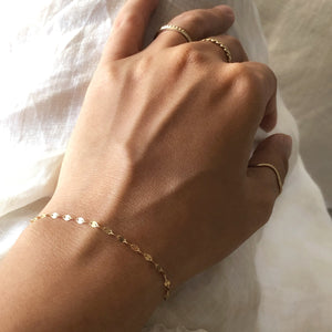 14k solid gold shimmer fine bracelet