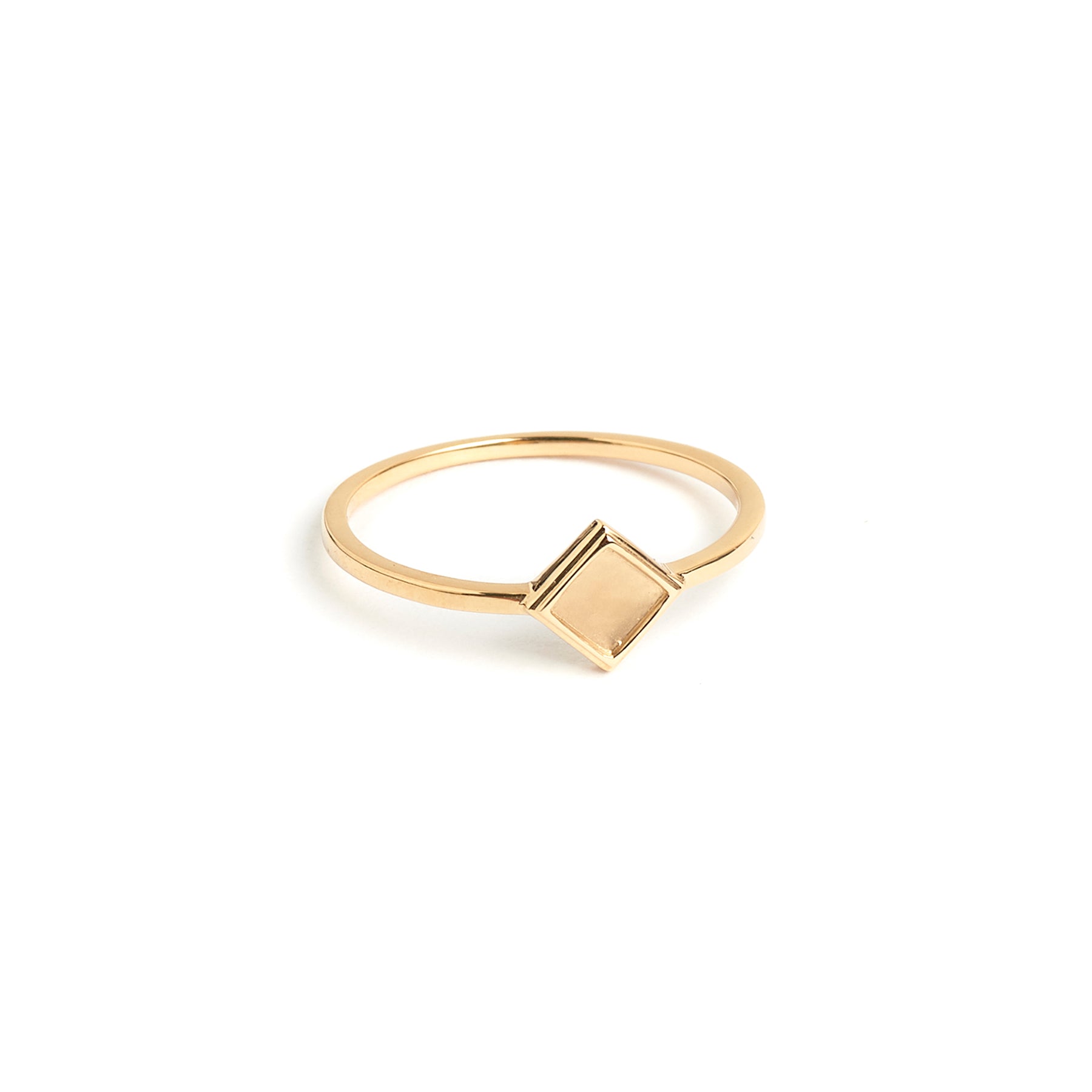 fine jewelry. 14k gold diamond shaped stacking ring