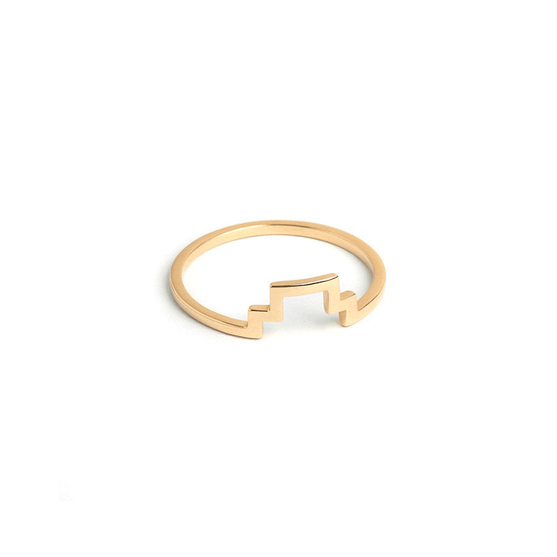 the straits finery. 14k gold minimalist stacking line ring