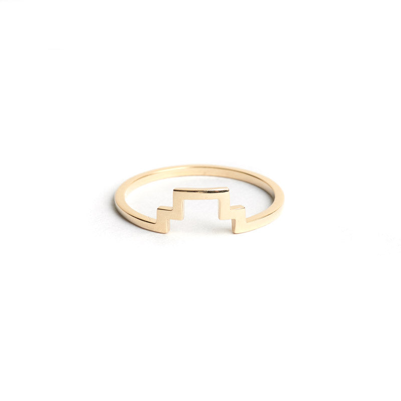 the straits finery. 14k gold minimalist stacking line ring