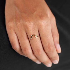 the straits finery. 14k gold minimalist stacking line ring