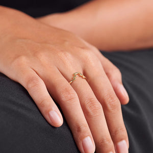 the straits finery. 14k gold minimalist stacking line ring