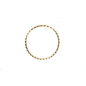 14k solid gold twist minimalist rope ring