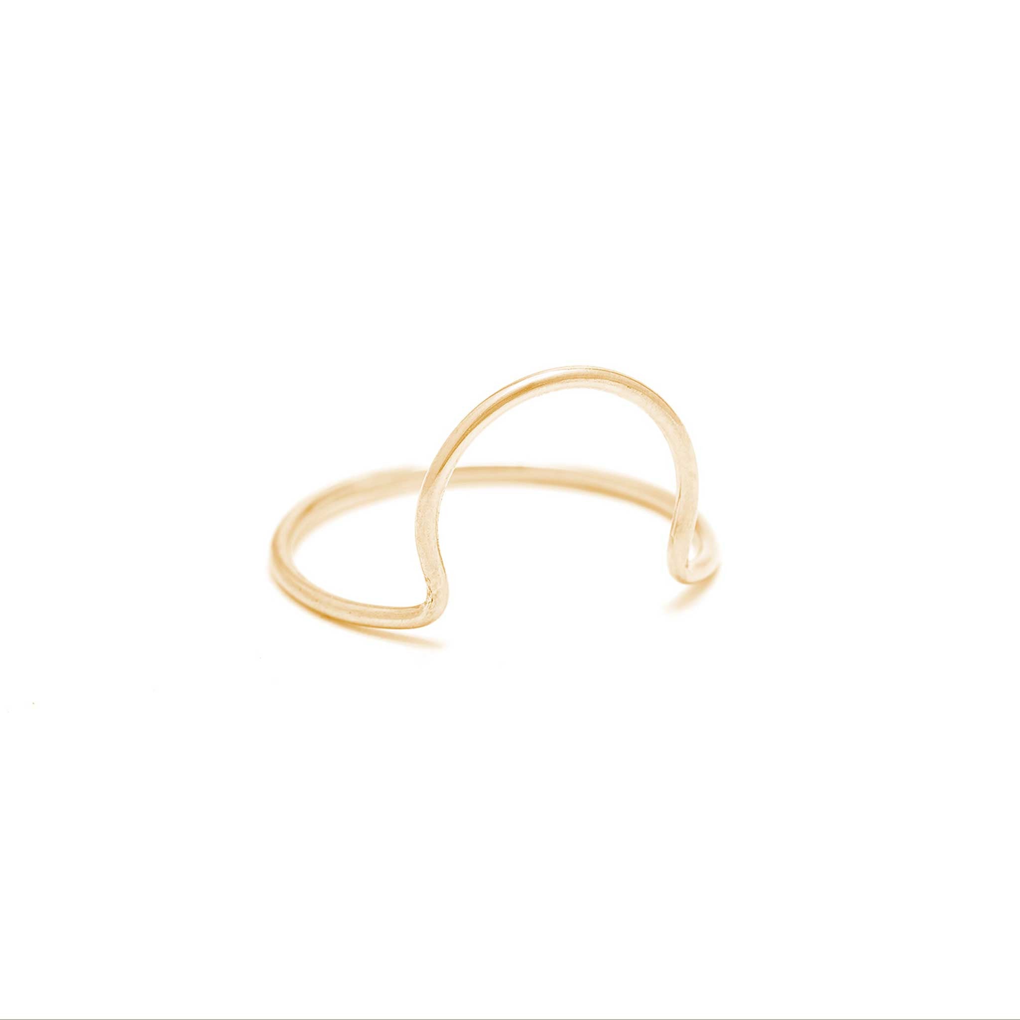 14k solid gold arc ring