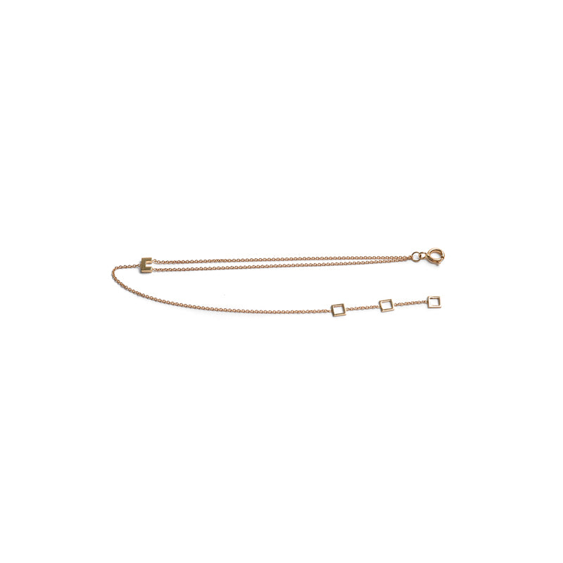 14k gold frame adjustable bracelet