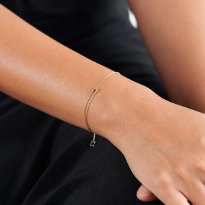 14k gold frame adjustable bracelet