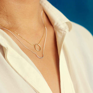 14k solid gold and sterling silverlayered necklaces