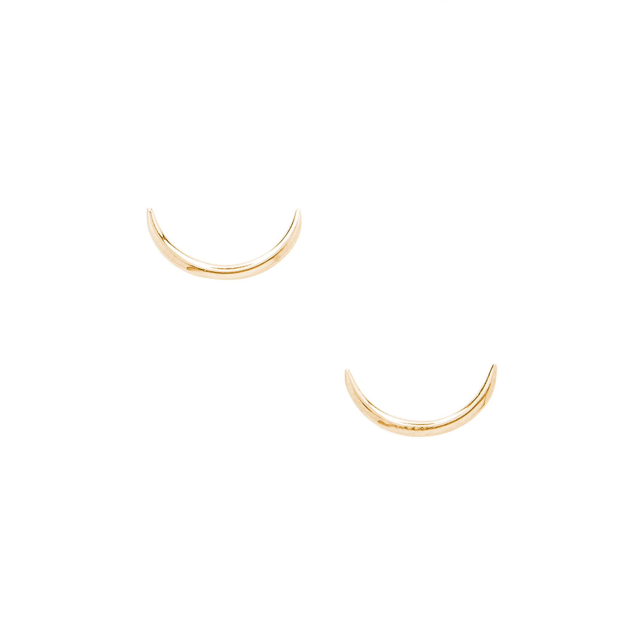 14k solid crescent earrings