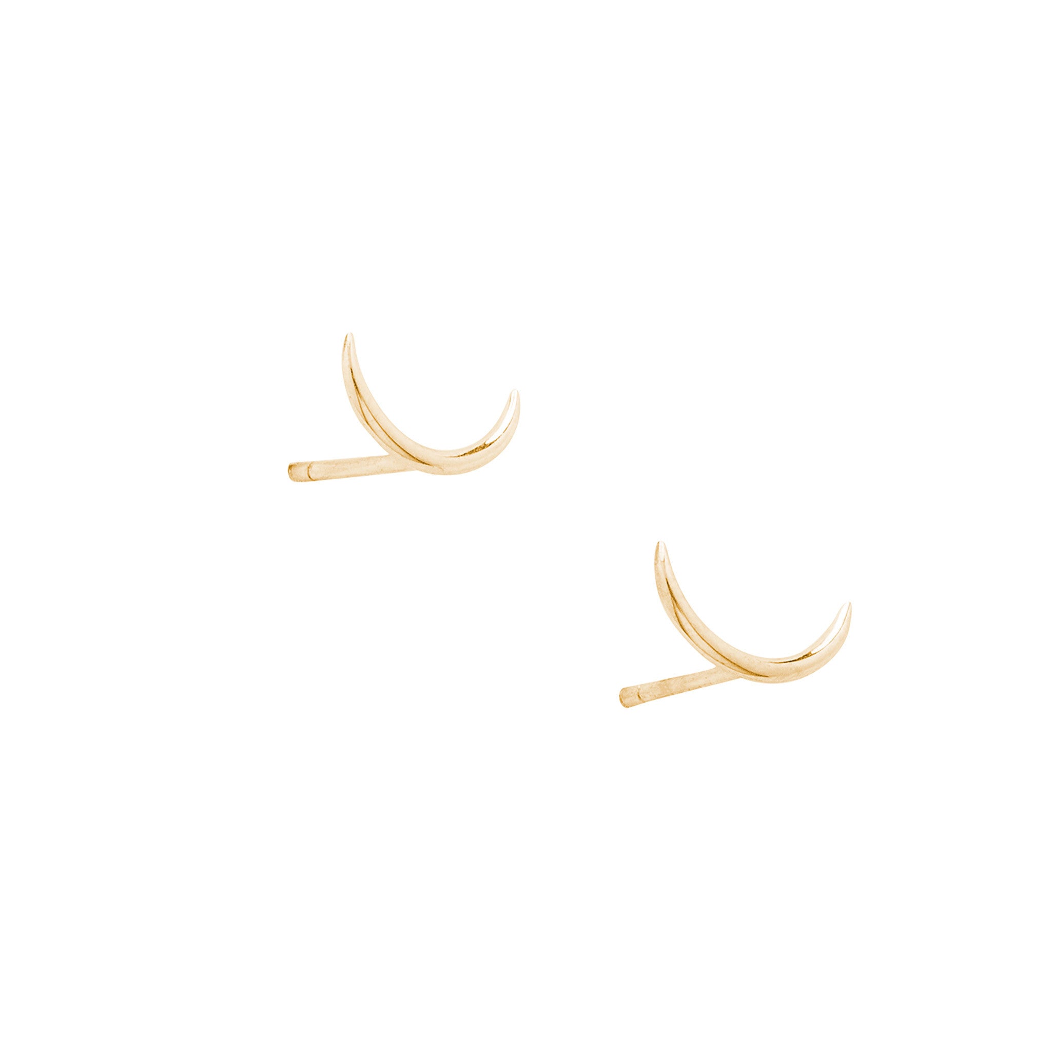 14k solid crescent earrings