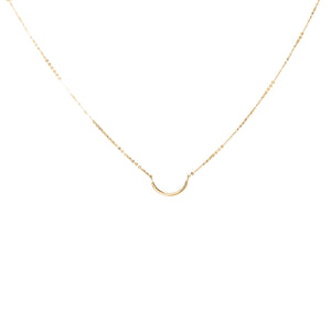 14k solid gold crescent necklace