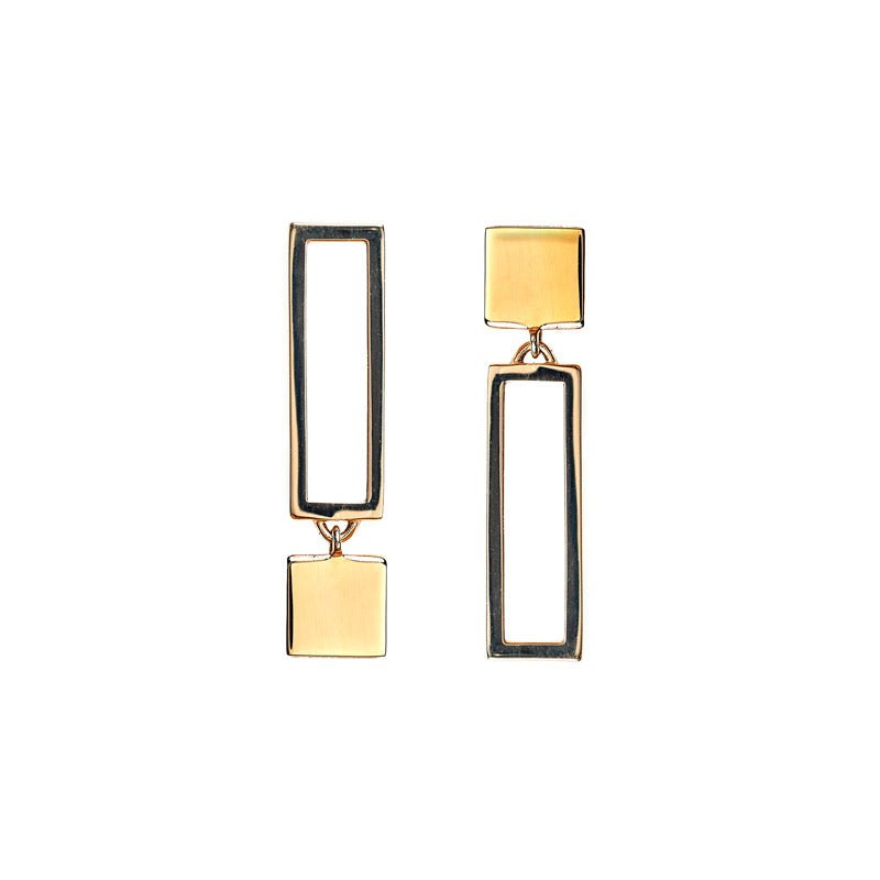 14k gold frame opposite earrings