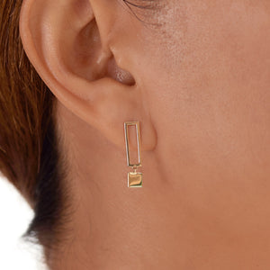 14k gold frame opposite earrings