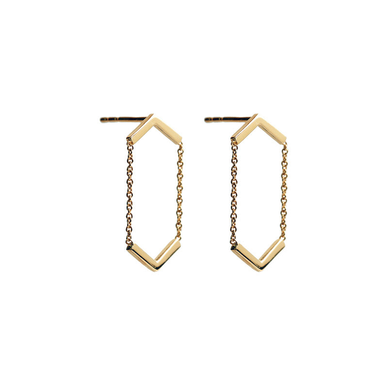 Minimalist Jewelry. 14k Solid Gold Line Earrings – The Straits Finery PLT