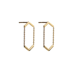 the straits finery 14k gold minimalist hanging line earrings