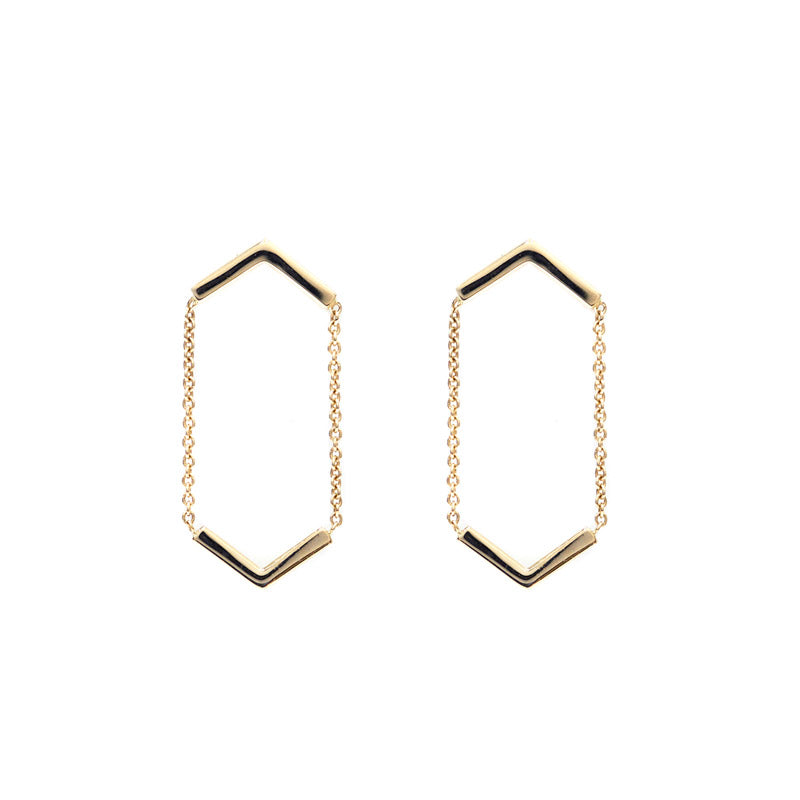 the straits finery 14k gold minimalist hanging line earrings