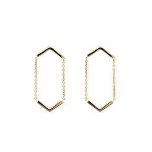 the straits finery 14k gold minimalist hanging line earrings