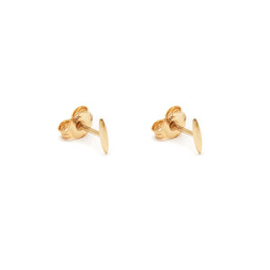 14k solid gold minimalist fine jewelry. stud rice grain Shoal earring