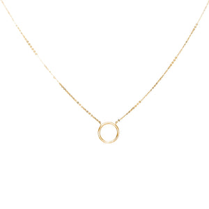 14k solid gold eclipse necklace