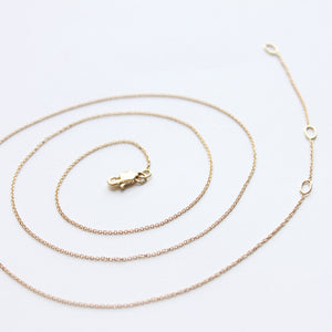 14k solid gold futures plain long cable chain