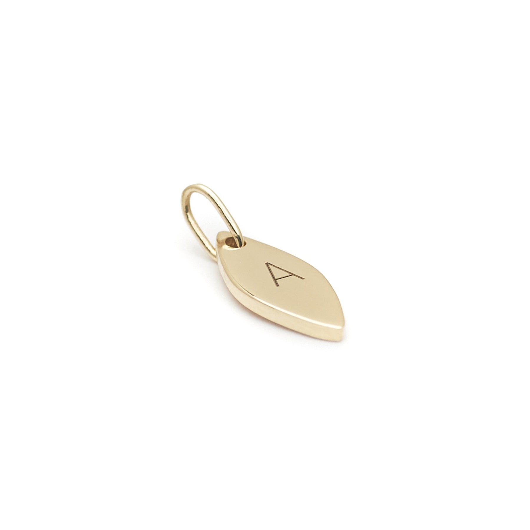 14k gold personalised engraved pendant charm