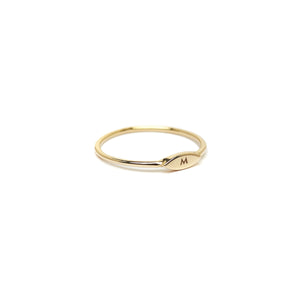 14k gold personalised engraved ring