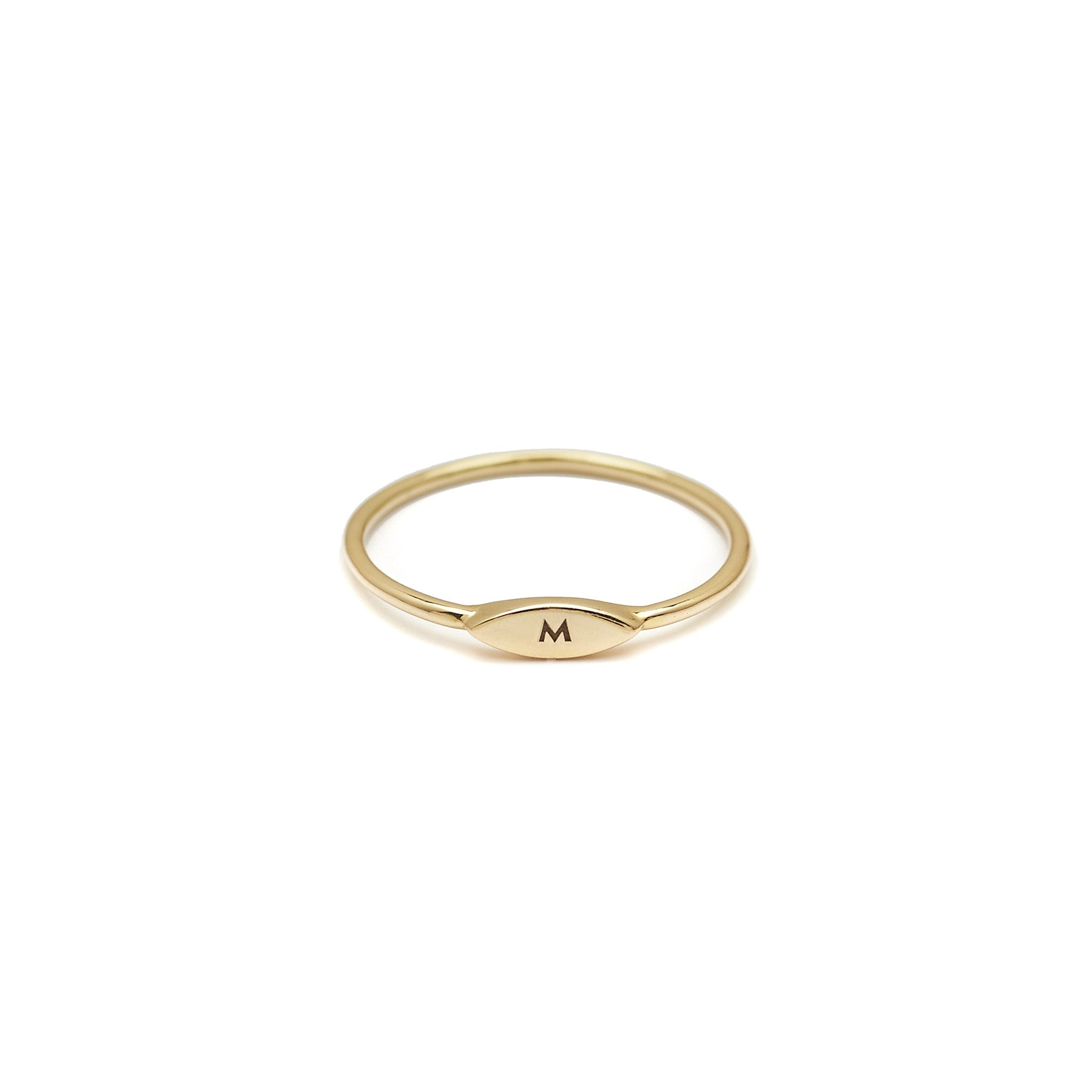14k gold personalised engraved ring