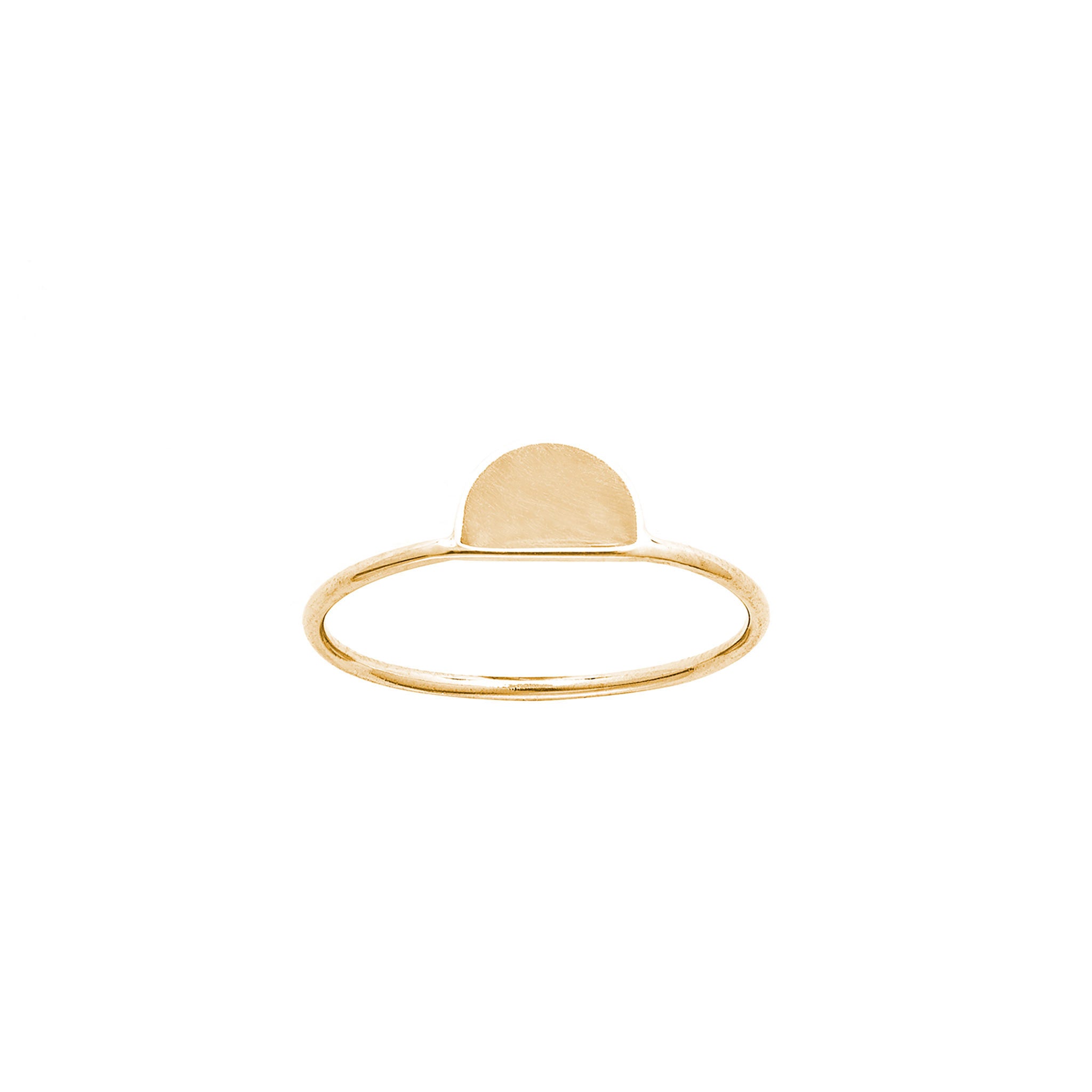 14k solid gold half moon ring