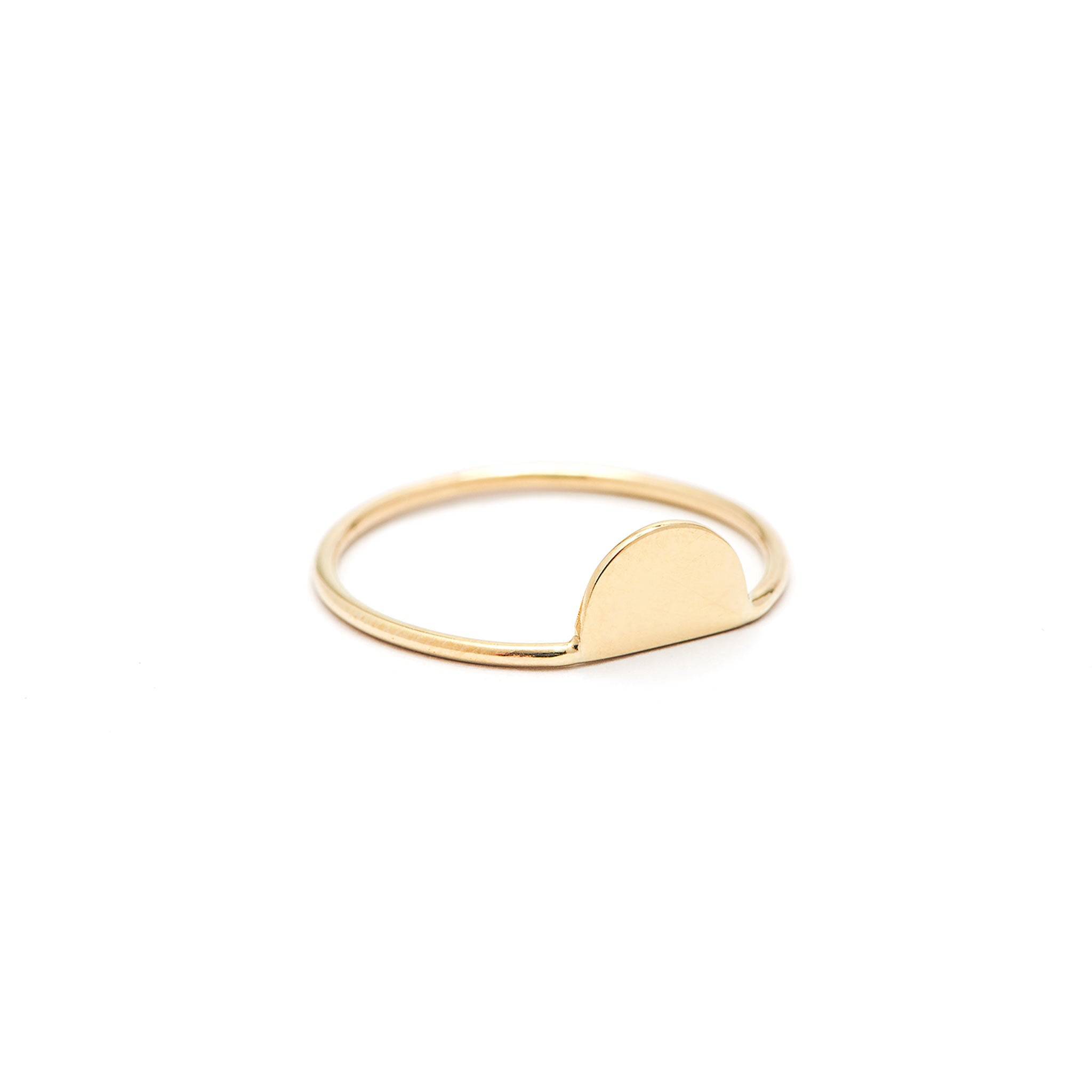 14k solid gold half moon ring