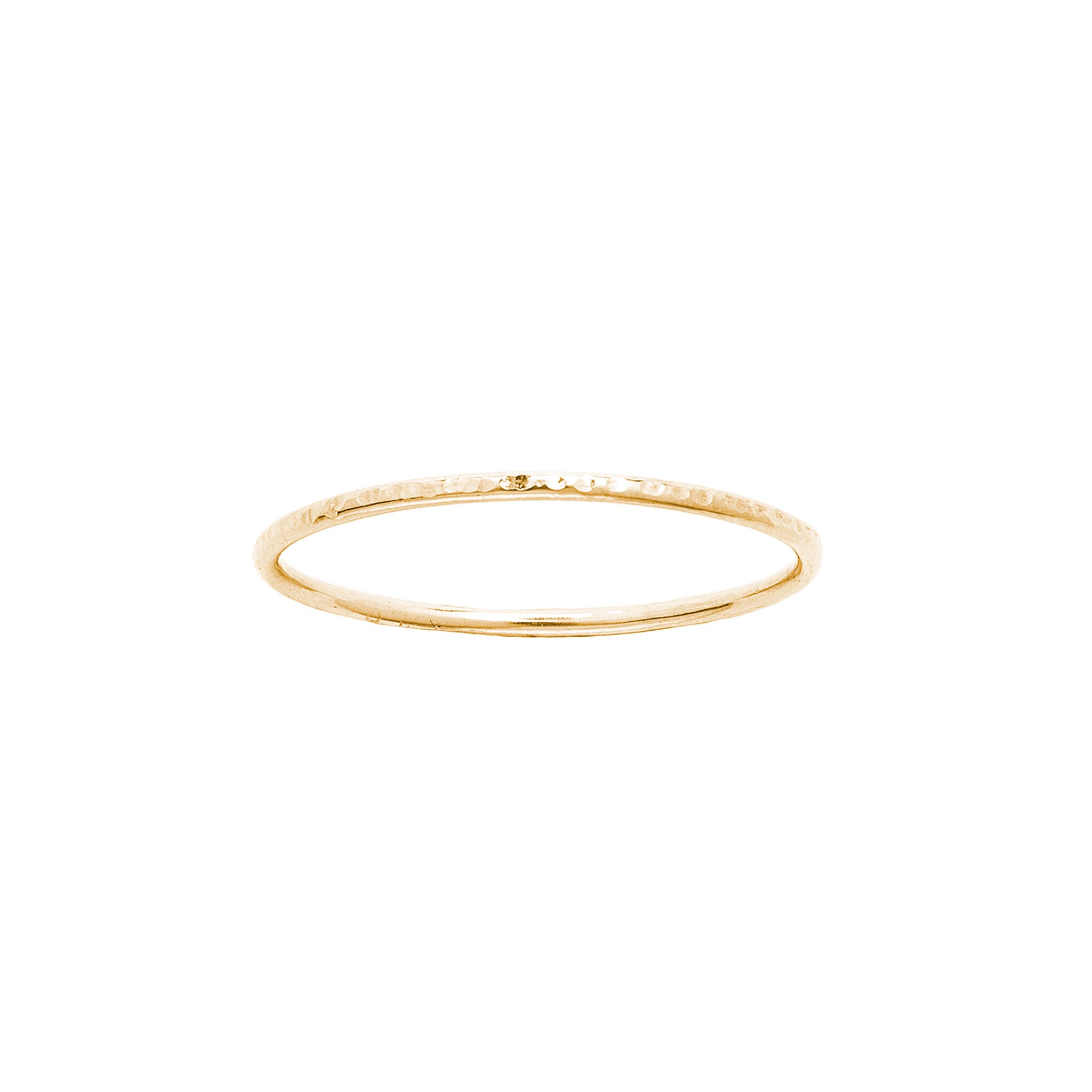 14k solid gold hammered ring