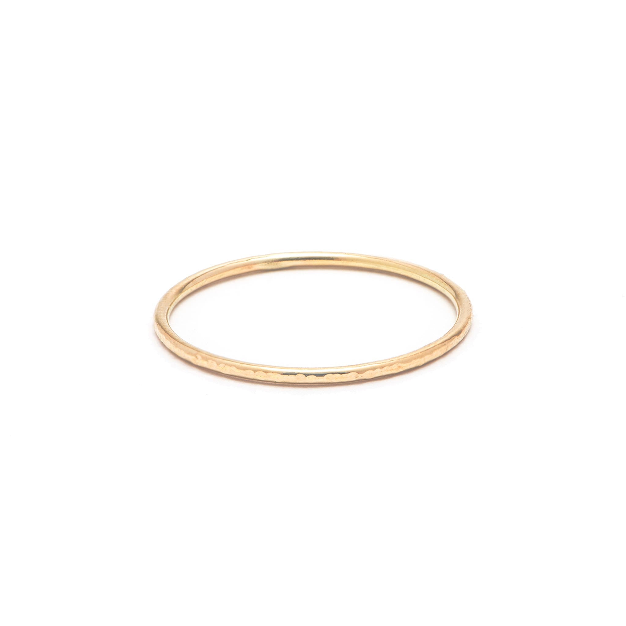 14k solid gold hammered ring