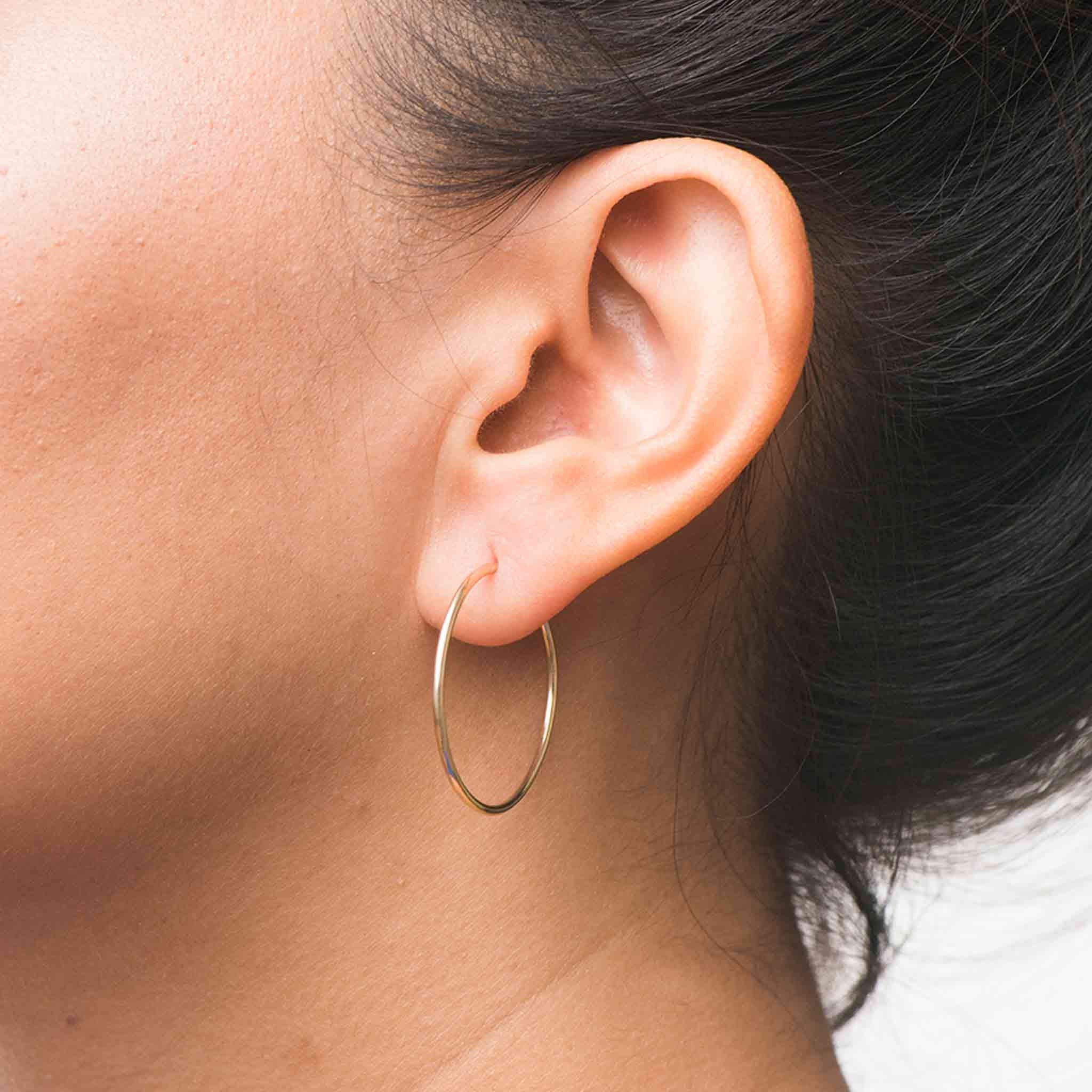 14k solid gold hoop earrings