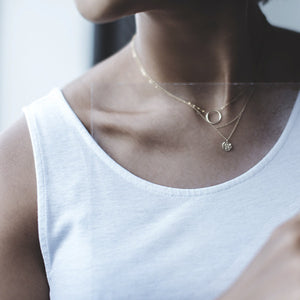 Silver matahari hammered disc necklace. fine jewellery