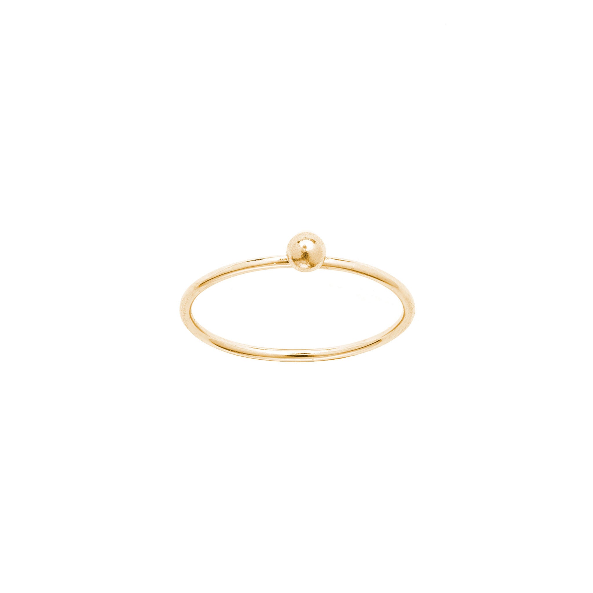 14k solid gold moon ring