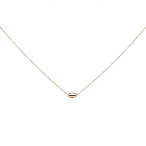 The Straits Finery minimalist necklace in 14k solid gold with fine chain and gold bead