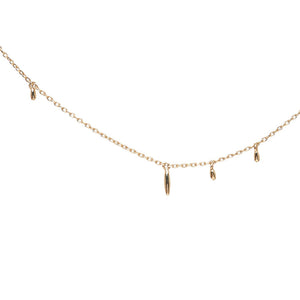 Minimalist solid 14k gold necklace. Delicate fine jewelry.